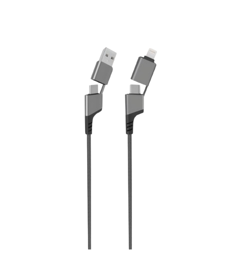 Cable USB 4 en 1 USB-C, USB-A, Lightning multifonctions AFX5215