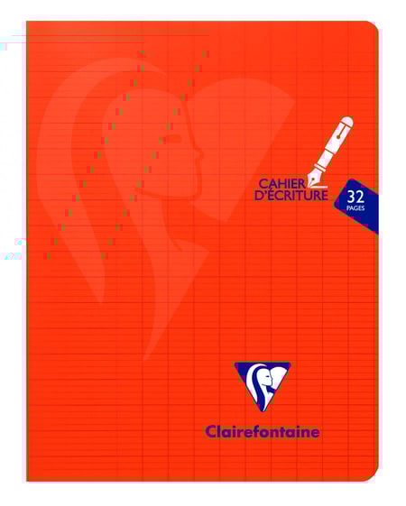 Cahier scolaire d'écriture 32 pages agr 17x22 seyes 3mm 70g rouge