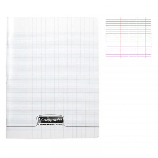 Cahier grand carreaux 17x22 polypro transparent 48p