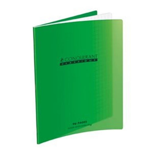 Cahier grand carreaux 17x22 polypro vert 96p