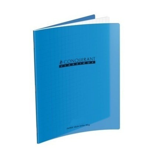 Cahier grand carreaux 17x22 polypro bleu 32p