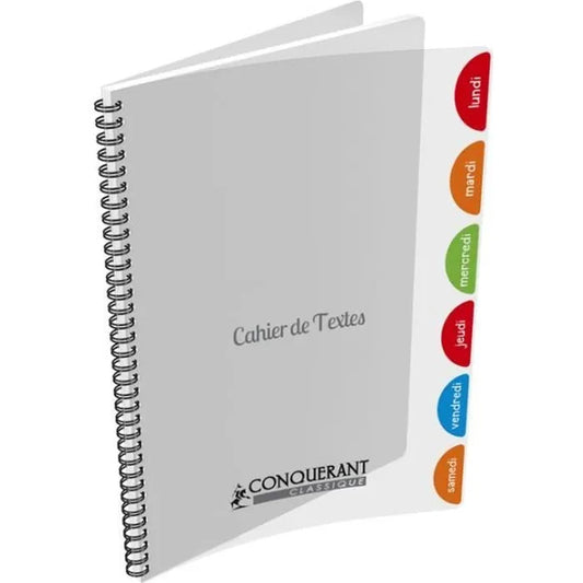 Cahier de texte 120 pages polypro transparent 90g