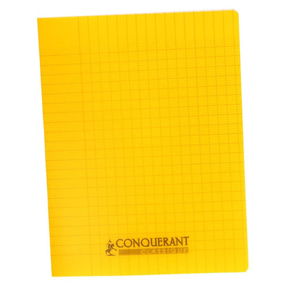 Cahier grand carreaux 17x22 polypro jaune 96p