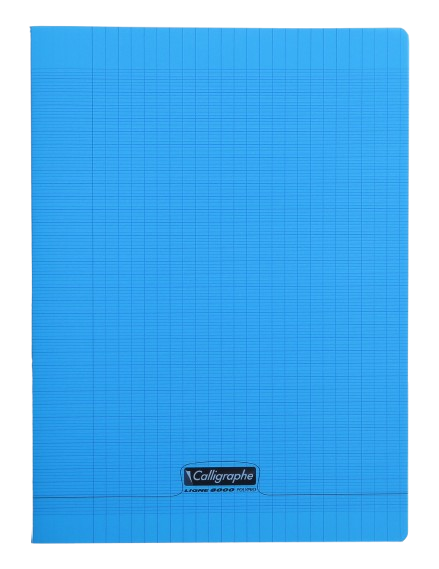 Cahier petit carreaux 21x29.7 polypro 96p bleu