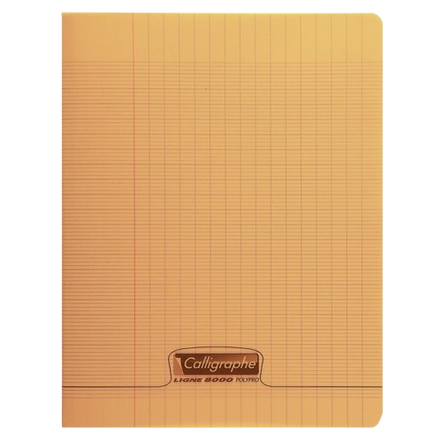 Cahier pique polypro 17x22 seyes 96p 90g orange