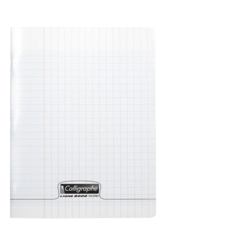 Cahier grand carreaux 17x22 polypro incolore 96p l'ecolier 90g