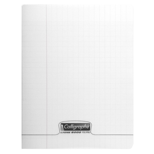 Cahier grand carreaux 17x22 polypro 48p 8000 calligraphe transparent