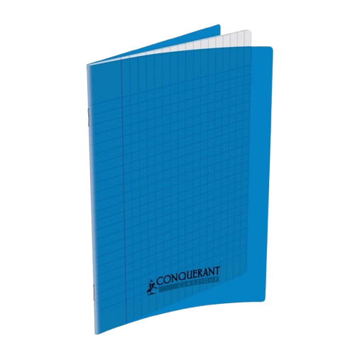 Cahiers grand carreaux 17x22 polypro 48p 90g bleu