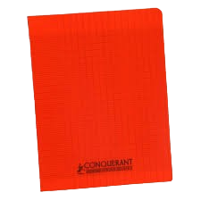 Cahier grand carreaux 17x22 polypro Rouge  96p