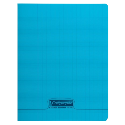 Cahier grand carreaux 17x22 polypro 96p bleu 90g