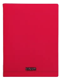Cahier grand carreaux 24x32 polypro 96p 90g rouge