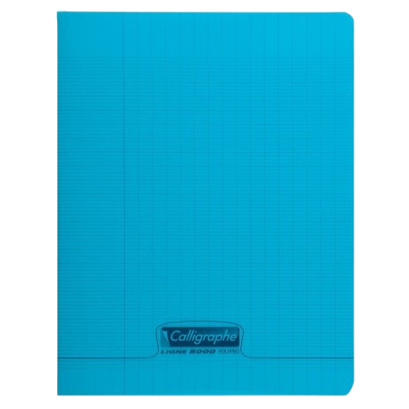 Cahier grand carreaux 17x22 polypro bleu 96p Calligraphe 90g