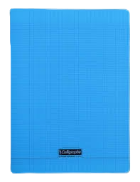 Cahier grand carreaux 24x32 polypro 96p 90g bleu
