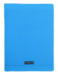 Cahier grand carreaux 24x32 polypro seyes 90g bleu