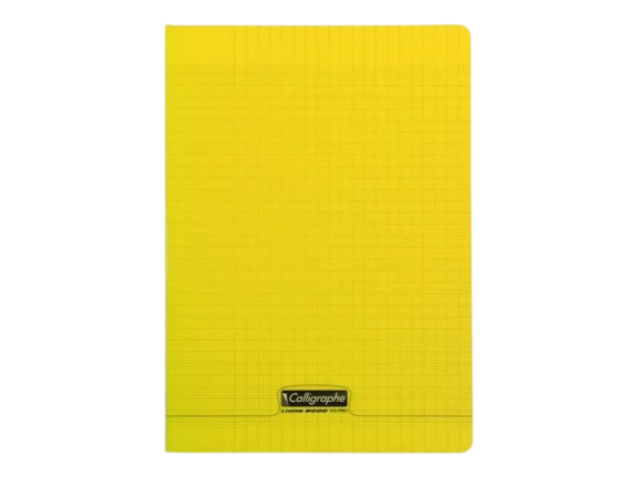Cahier grand carreaux carreaux 21x29.7 polypro 192p jaune