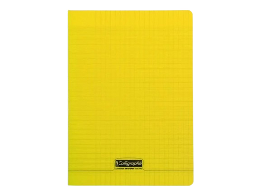 Cahier grand carreaux carreaux 21x29.7 polypro 192p jaune
