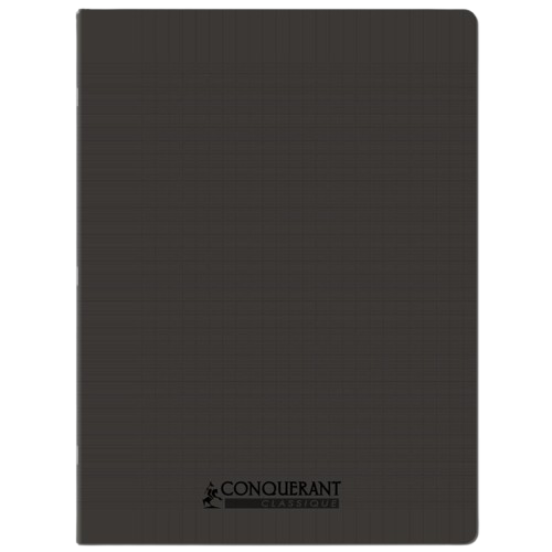 Cahier grand carreaux 24x32 polypro 96p 90g noir