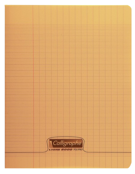 Cahier grand carreaux 17x22 polypro orange 96p Calligraphe 90g