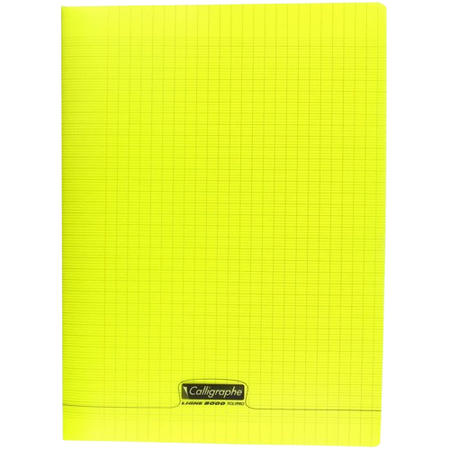 Cahier petit carreaux 24x32 polypro192p 90g Ass