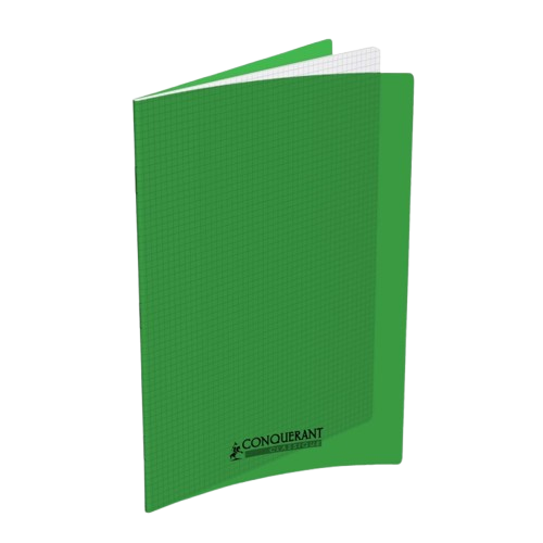 Cahier 24x32 petit carreaux polypro vert 96p