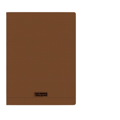 Cahier grand carreaux 24x32 polypro 192p 90g marron