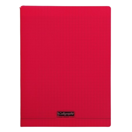 Cahier petit carreaux 21x29.7 polypro 96p rouge
