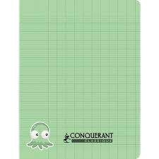 Cahier scolaire d'écriture 32 pages 17x22 seyes 3mm 90g vert