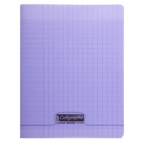 Cahier grand carreaux 17x22 polypro violet 96p Calligraphe 90g
