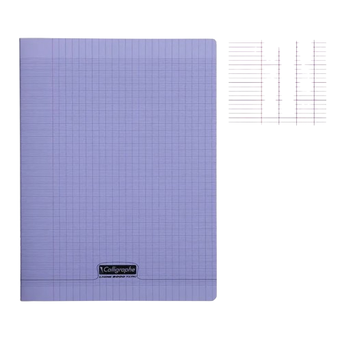 Cahier grand carreaux 24x32 polypro 192p 90g violet