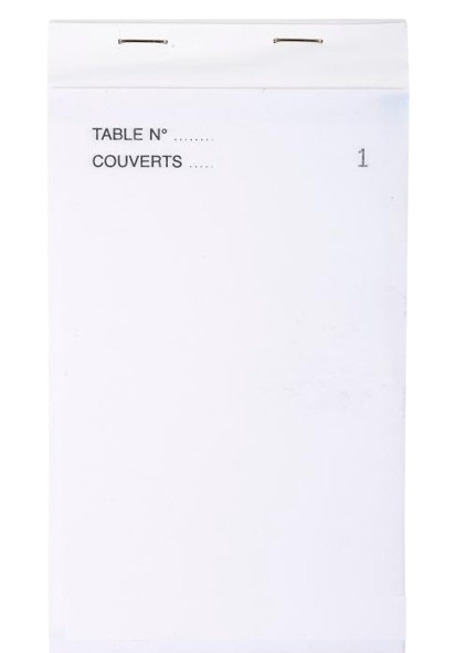 Carnet de commandes autocopiant restaurant