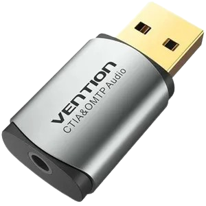 Carte son externe USB/ 3.5mm VENTION pour ordinateur/console de jeu PS4/Xbox Gris