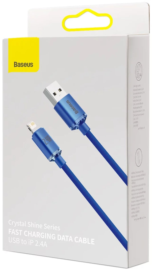Cable USB/Lightning CAJY 000003 2.4A 1.2m tressé bleu