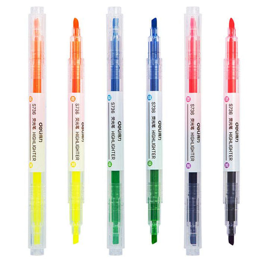 Surligneur double pointe DELI S736 multicolors (x1)