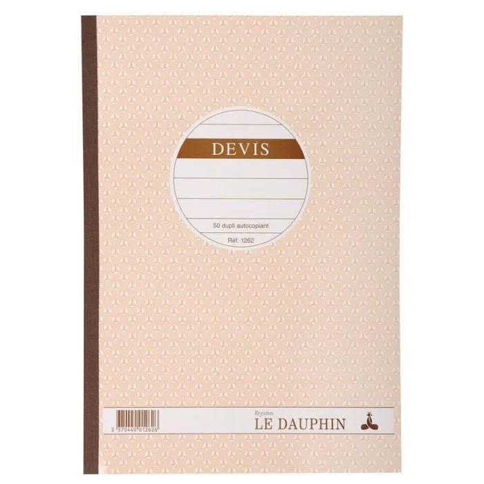Carnet de devis 50 dupli autocopiant LE DAUPHIN 1262