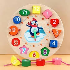 Jouet de Puzzle Montessori Horloge Numérique en Bois pour Enfant