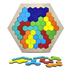 Puzzle Hexagon PT0053-Colorful pour enfants