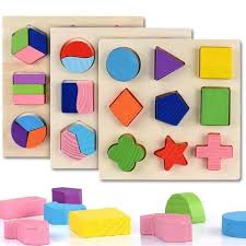 Puzzle 3D en bois MONTESSORI pour enfants Formes et couleurs A3005