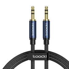 Cable jack 3.5mm M/M TOOCKI 662 TYPX1-MD03 tréssé AUX 1m Noir/Bleu