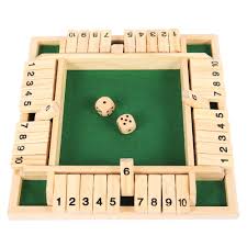 Jeu en bois Shut Box 9 tuiles à bascule dés blancs maths de Table enfants adultes