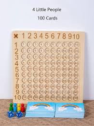Jeu de Multiplication Board Game Montessori en Bois pour Enfants 99 Pièces