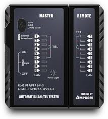 Testeur reseau telephone/lan AMPCOM WAMCRD RJ45+RJ11 noir