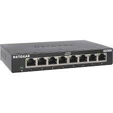 Switch 8 ports Gigabit 10/100/1000 Mbps Netgear GS308 Noir