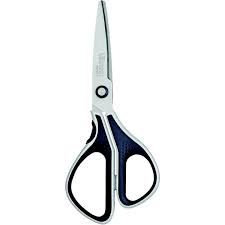 Ciseaux initial lames 17cm acier inox mixtes anneaux asymet