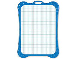 Ardoise blanche plastique effaçable 18.5x26 cadre bleu