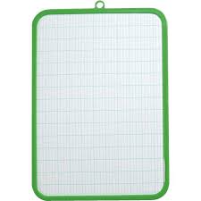 Ardoise blanche plastique effaçable 18.5x26 cadre vert