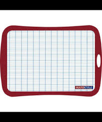 Ardoise blanche plastique effaçable 18.5x26 cadre rouge