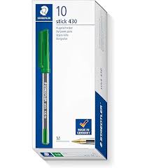 Boite de 10 stylo à bille stick 430 M vert
