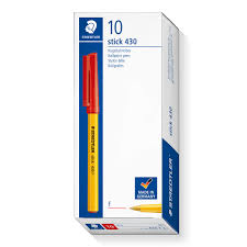 Boite de 10 stylo à bille stick 430 M rouge