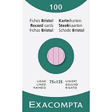 Fiches Bristol Exacompta 75x125 rose
