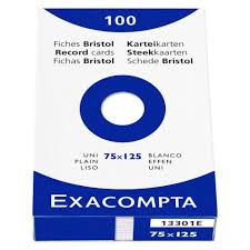 Fiches bristol 148x210 uni blanc x100